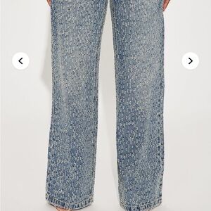 Turning The Page Embellished Wide Leg Jeans - Medium Wash